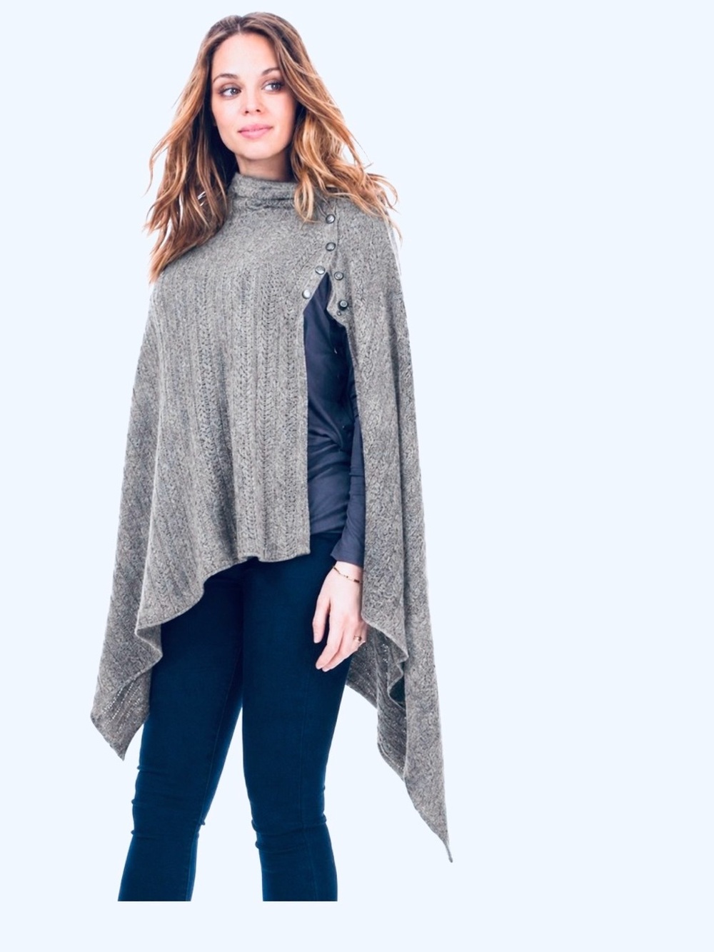NEW Seraphine Wool Blend Nursing Shawl - Button Closure